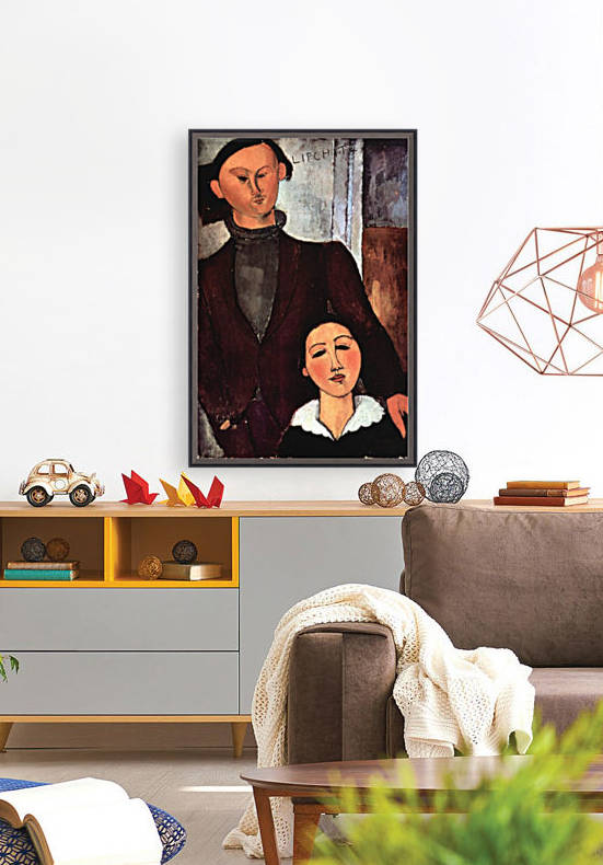 Modigliani - Portrait of the married couple Lipchitz by Modigliani