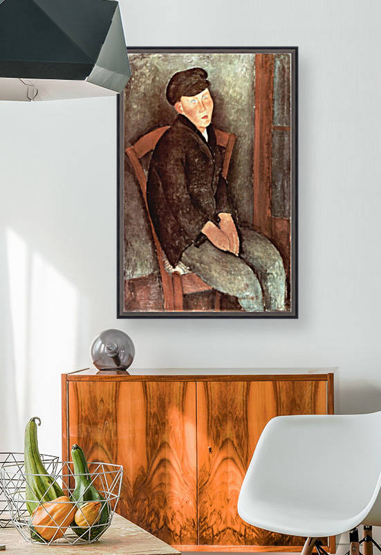 Modigliani - Sitting boy with hat by Modigliani