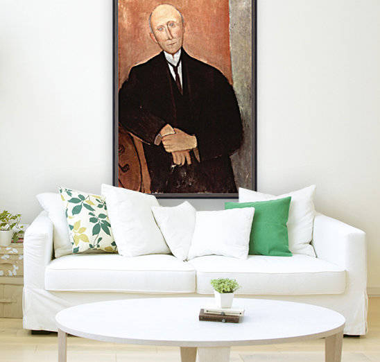 Modigliani - Sitting man with orange background by Modigliani