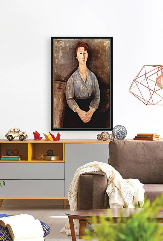 Modigliani - Sitting woman with blue blouse by Modigliani
