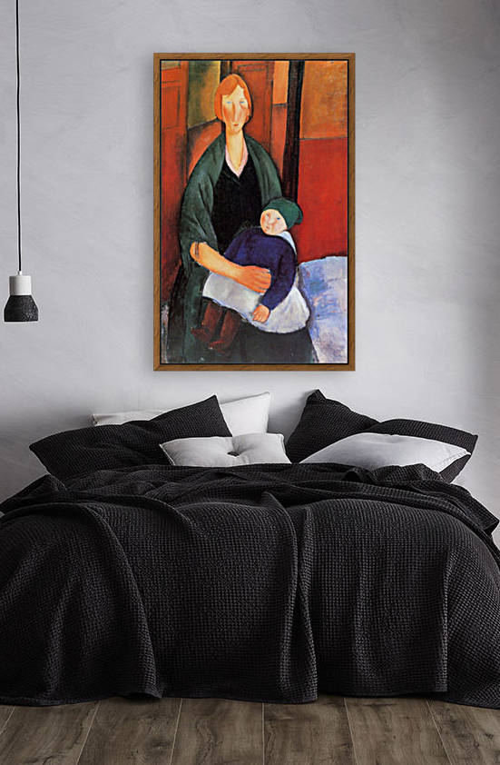 Modigliani - Sitting woman with child by Modigliani