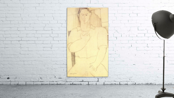 Modigliani - Sitting young man Wall Preview