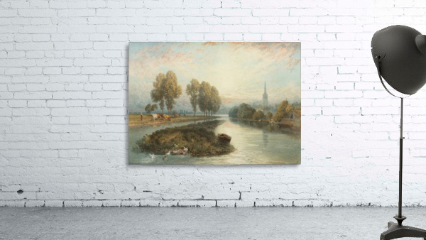 Cattle along a river Wall Preview