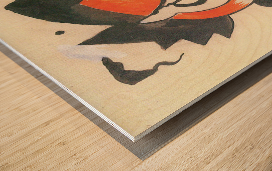 Composition with two deer Wood print