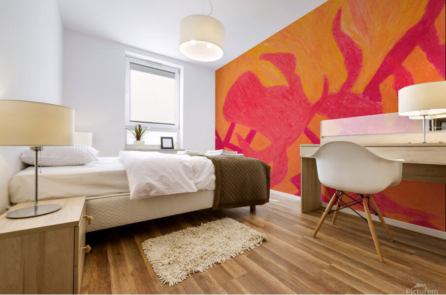 burning subida Mural print