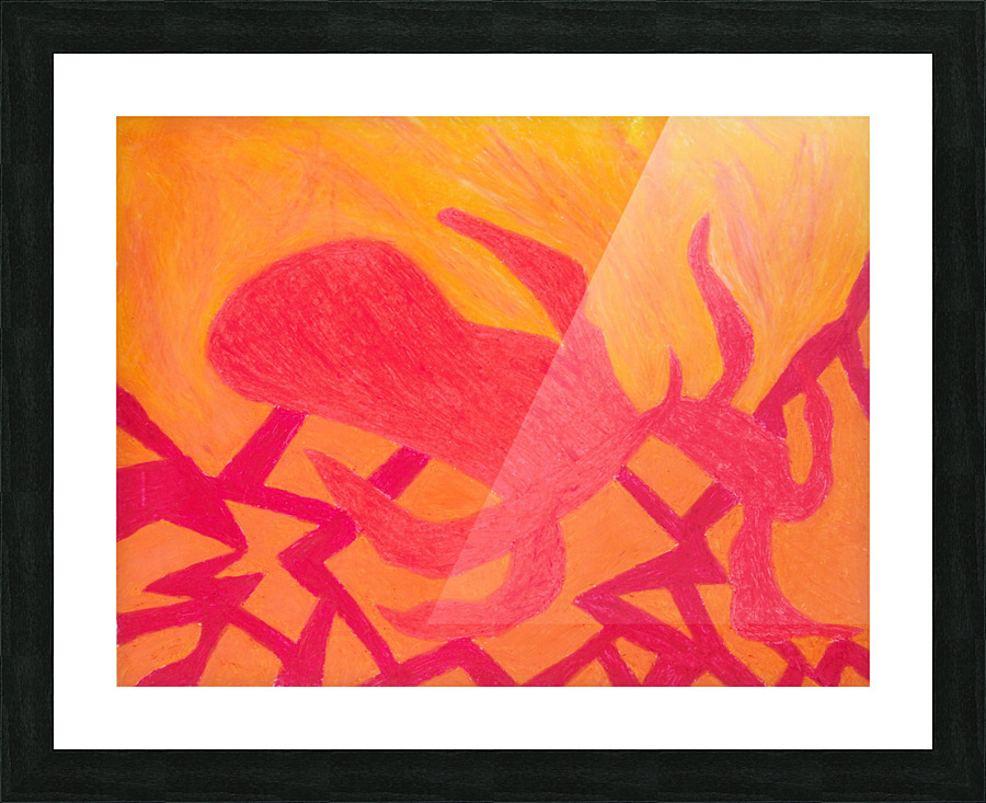 burning subida Picture Frame print