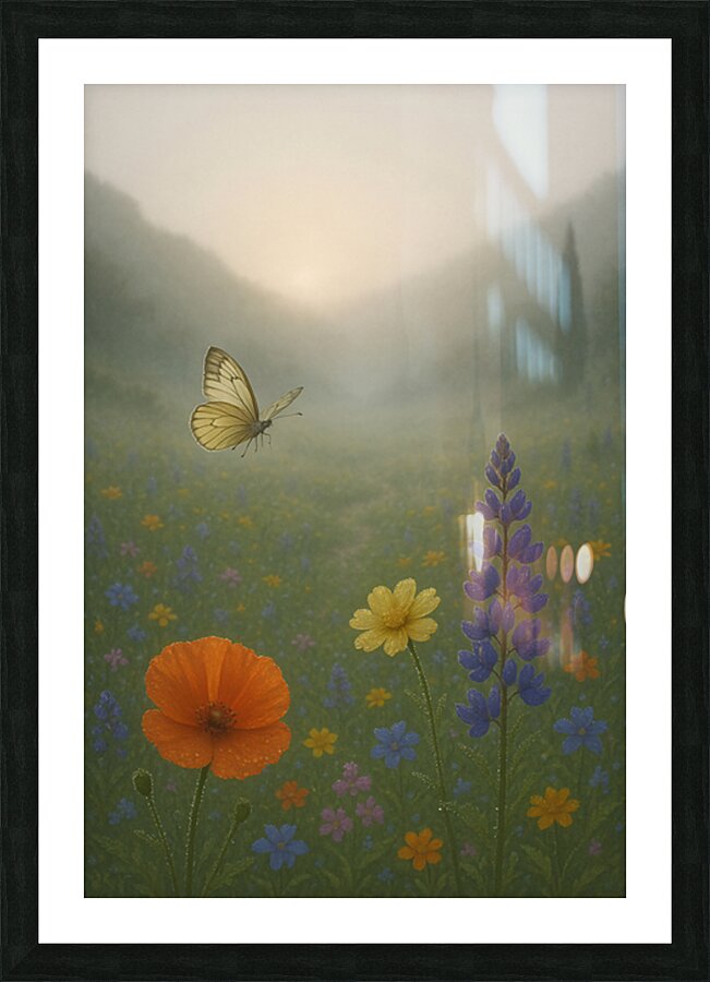 Butterfly Morning Picture Frame print