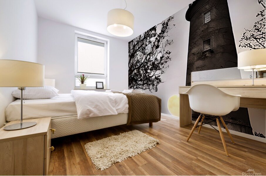 Ghosts lighthouse with night clouds on moon light 2 Mural print