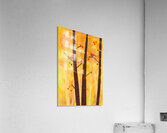 Birds in an autumn forest paper collage Impression acrylique