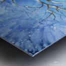 Two cats meet under the mistletoe Metal print