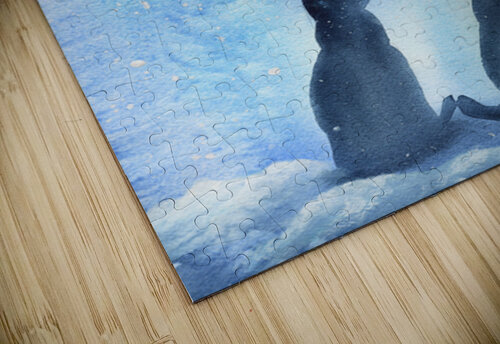 Two cats meet under the mistletoe Karen Kaspar puzzle