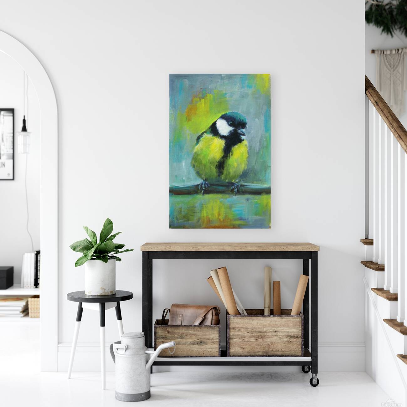 Great tit acrylic painting  Reproduction