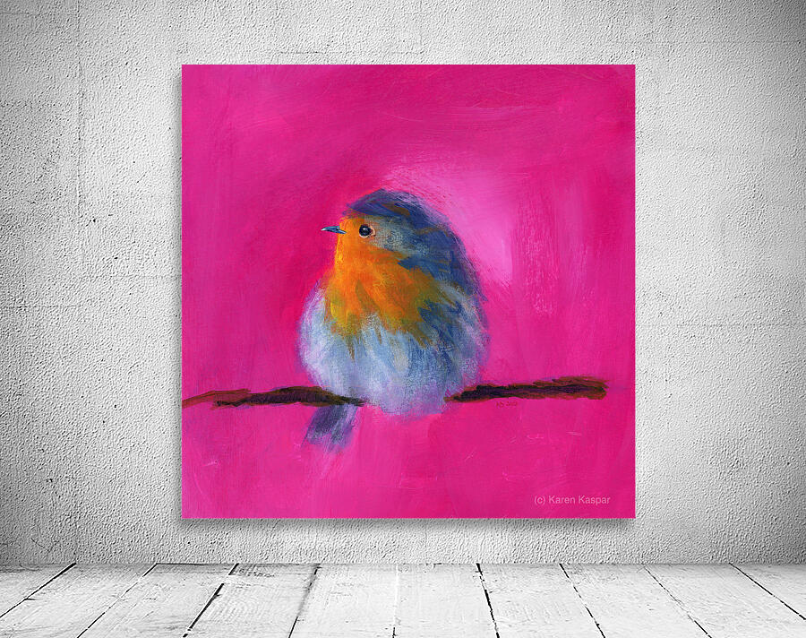 Little Robin acrylic painting Aperçu sur mur