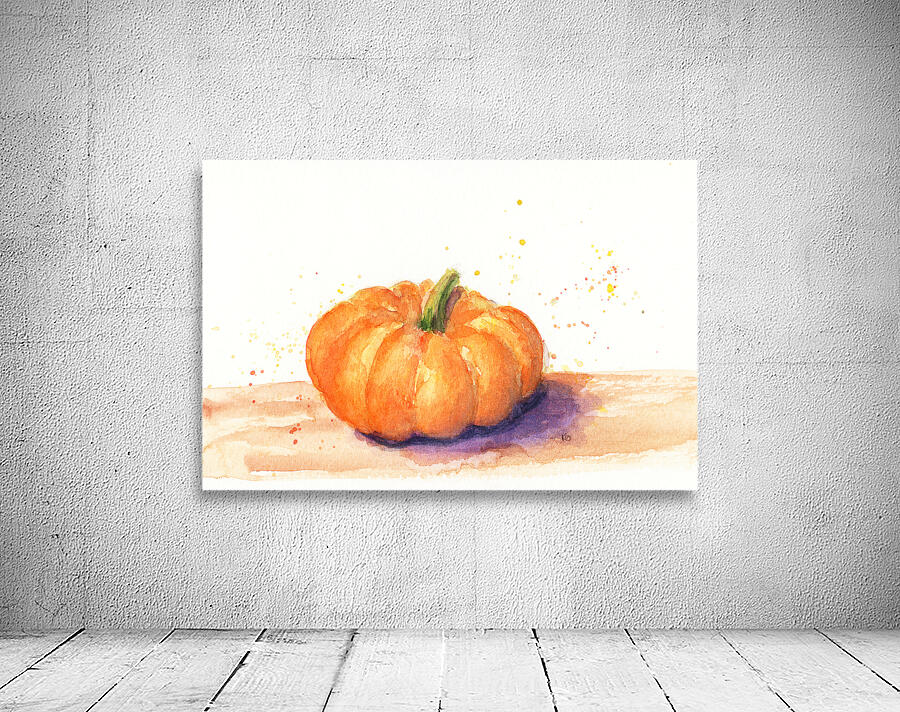 Orange pumpkin watercolor study Wall Preview