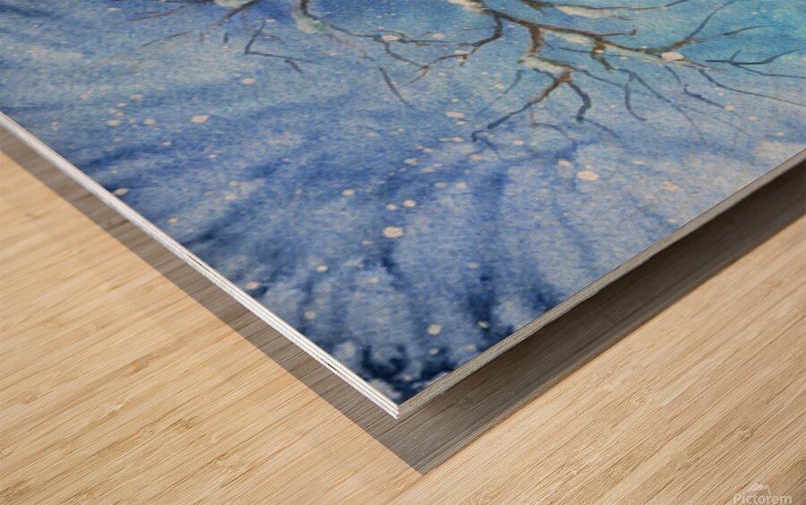 Two cats meet under the mistletoe Wood print