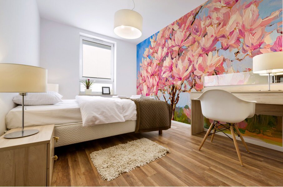 Magnolia Tree in Full Bloom Mural print