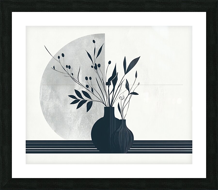 Flower Vase Black and White Picture Frame print