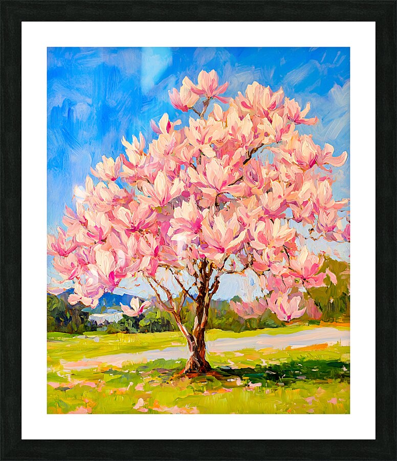 Magnolia Tree in Full Bloom Picture Frame print