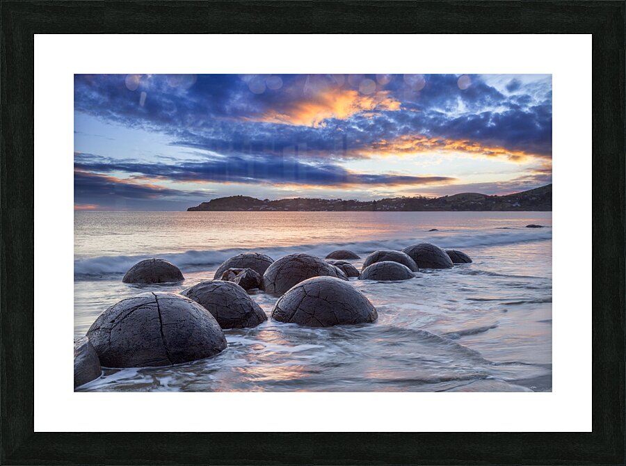 Moeraki Boulders New Zealand Picture Frame print