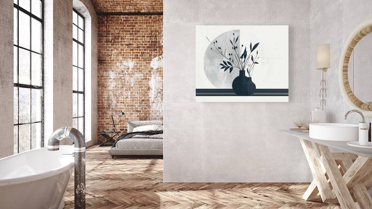 Flower Vase Black and White Reproduction