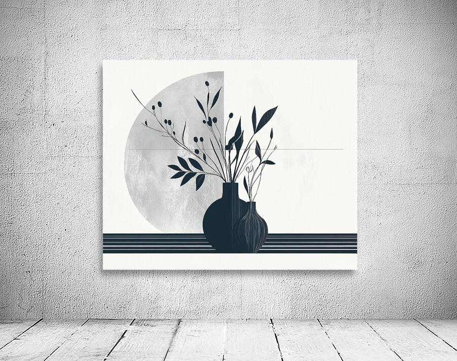 Flower Vase Black and White Wall Preview