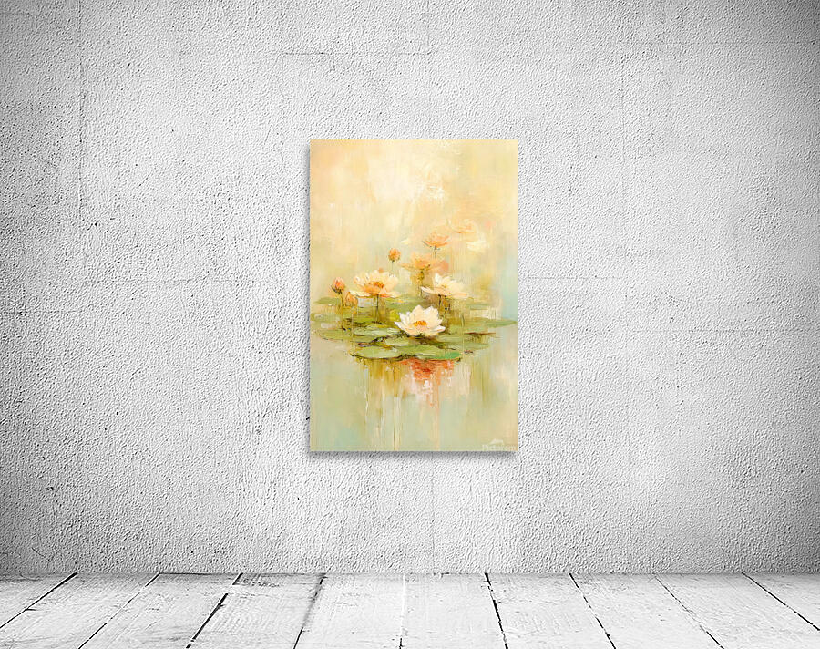 Lily Pond Green Pink Wall Preview