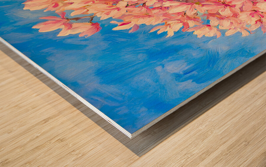 Magnolia Tree in Full Bloom Wood print