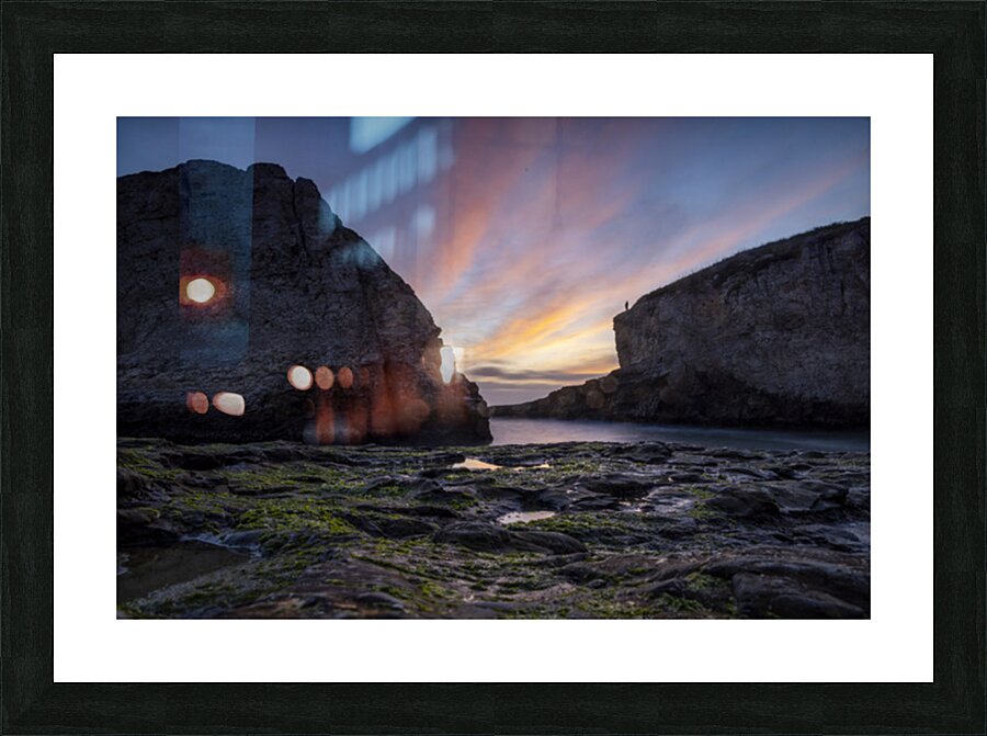Shark Fin Sunset Picture Frame print