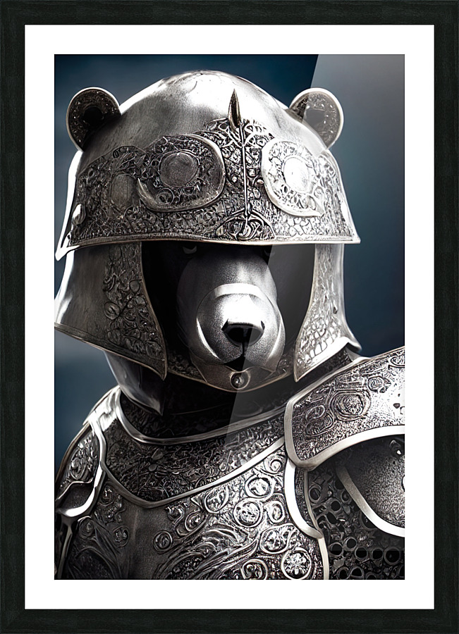 Knight Bear Picture Frame print
