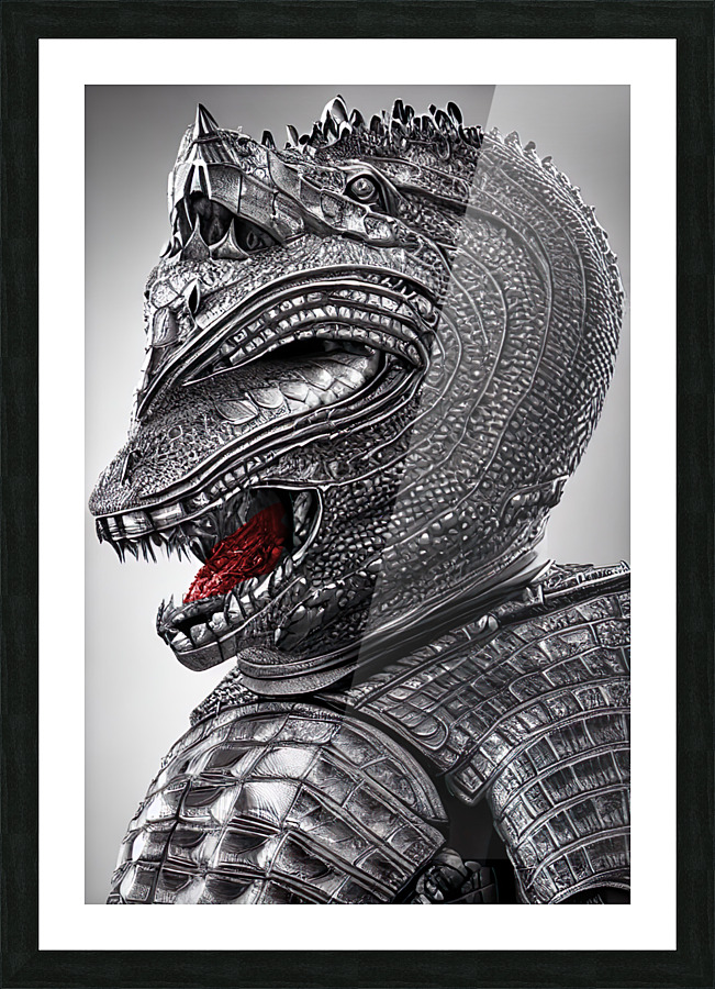 Knight Crocodile Picture Frame print