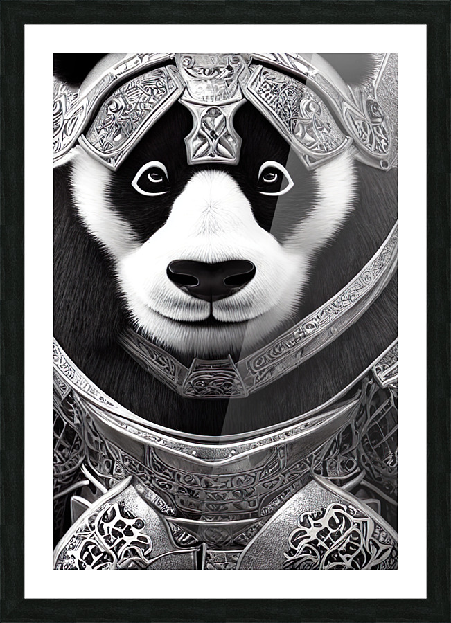 Knight Panda Picture Frame print