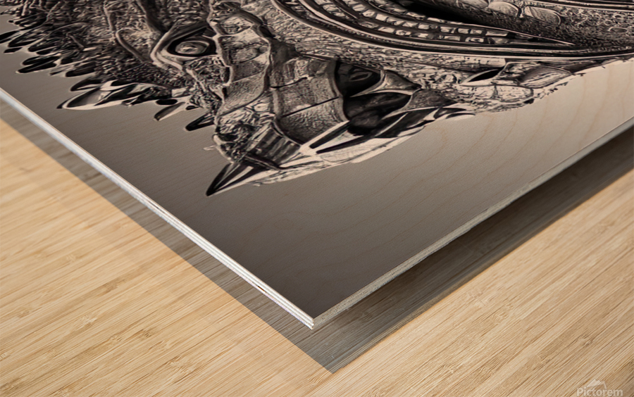 Knight Crocodile Wood print