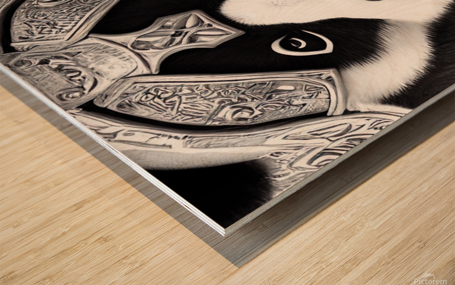 Knight Panda Wood print