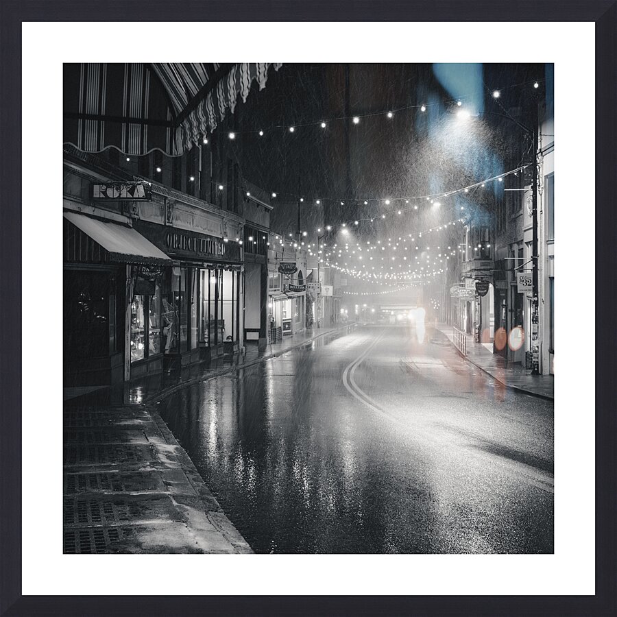 Bisbee By Night BW Picture Frame print