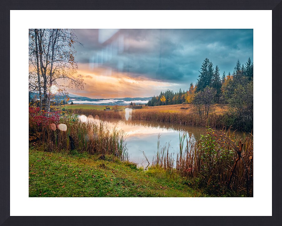 Dramatic Autumn Pond Picture Frame print