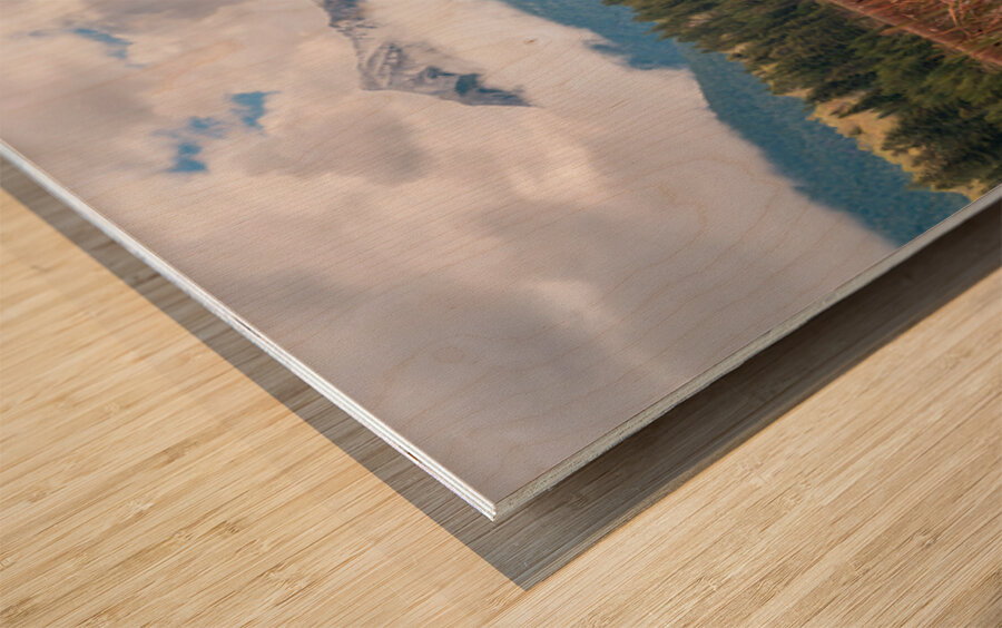Calm Mountain View Wood print