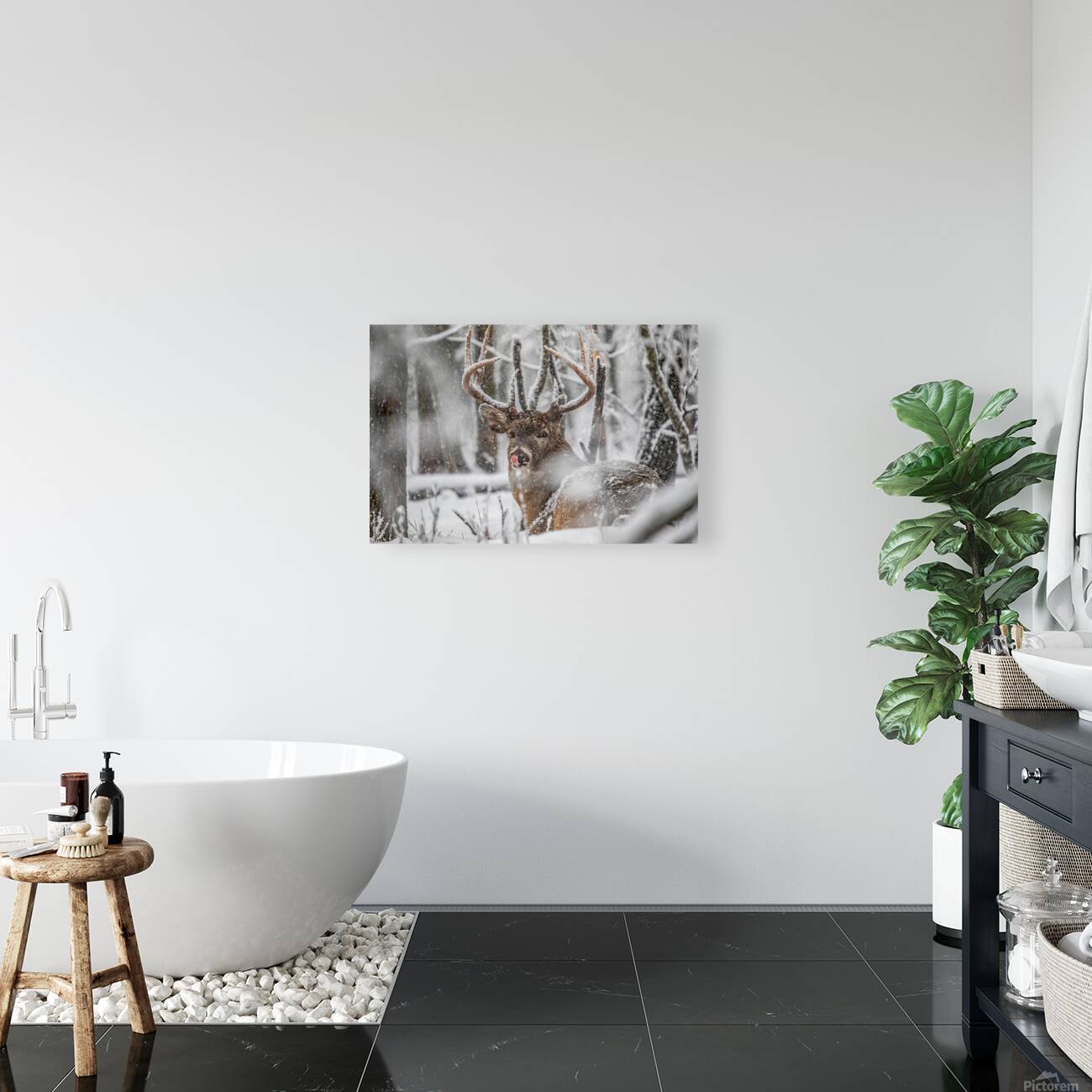 Buck Snowy Day Reproduction