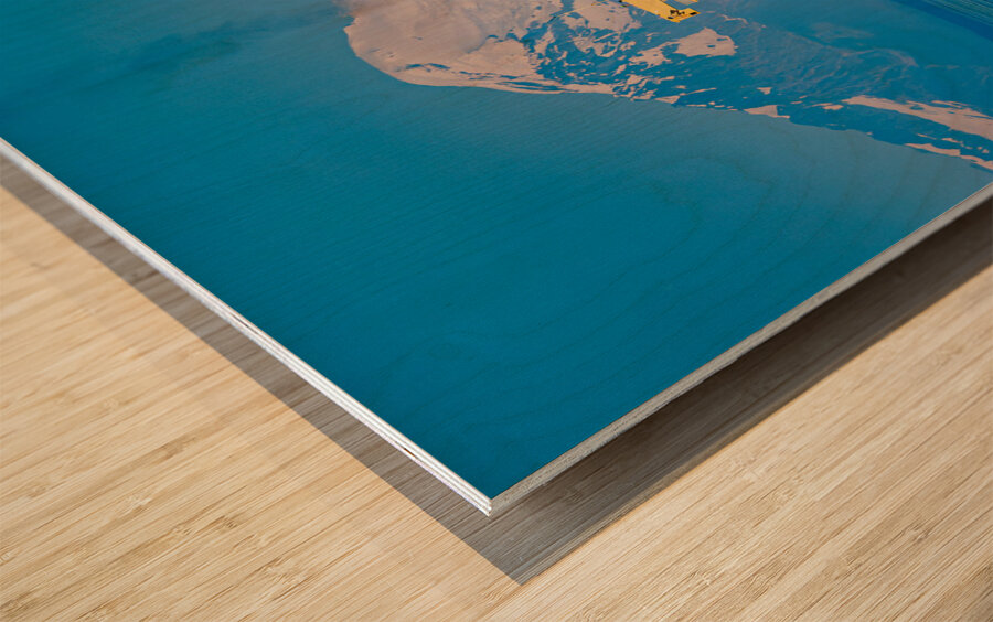 Mountain and Machine Wood print