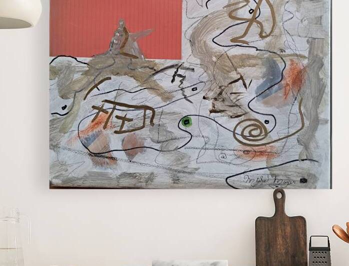 drapeau 2 rouge    11 x 14 by Michel Mayer artiste peintre