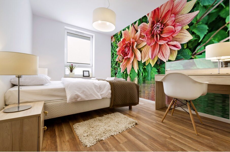 ArtXcl 144 Dahlias Flowers enhanced-paint-style  Mural print