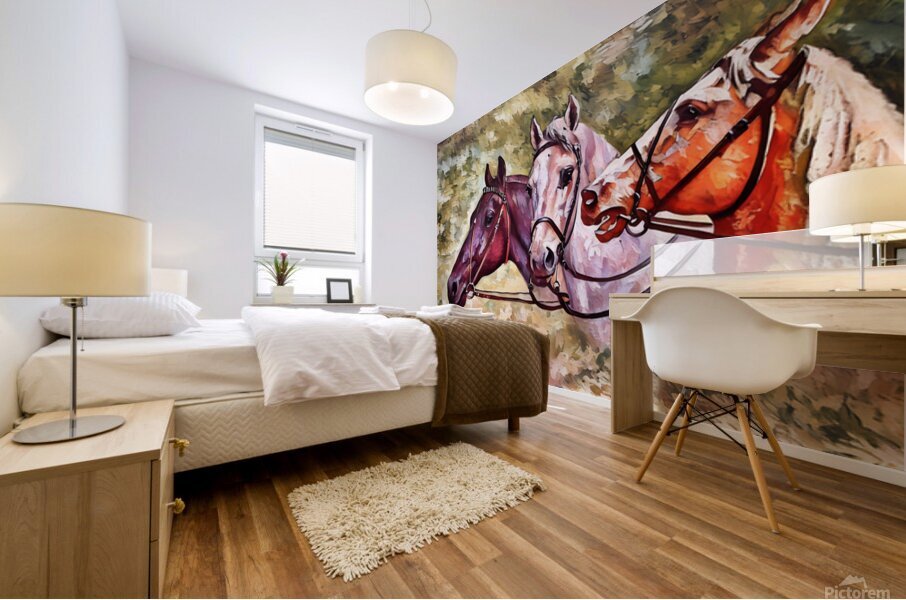 ArtXcl 049 three horses  Mural print