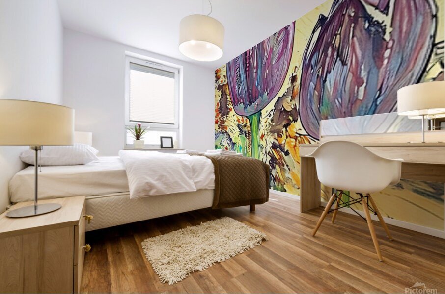 ArtXcl 008 painted tulips Mural print