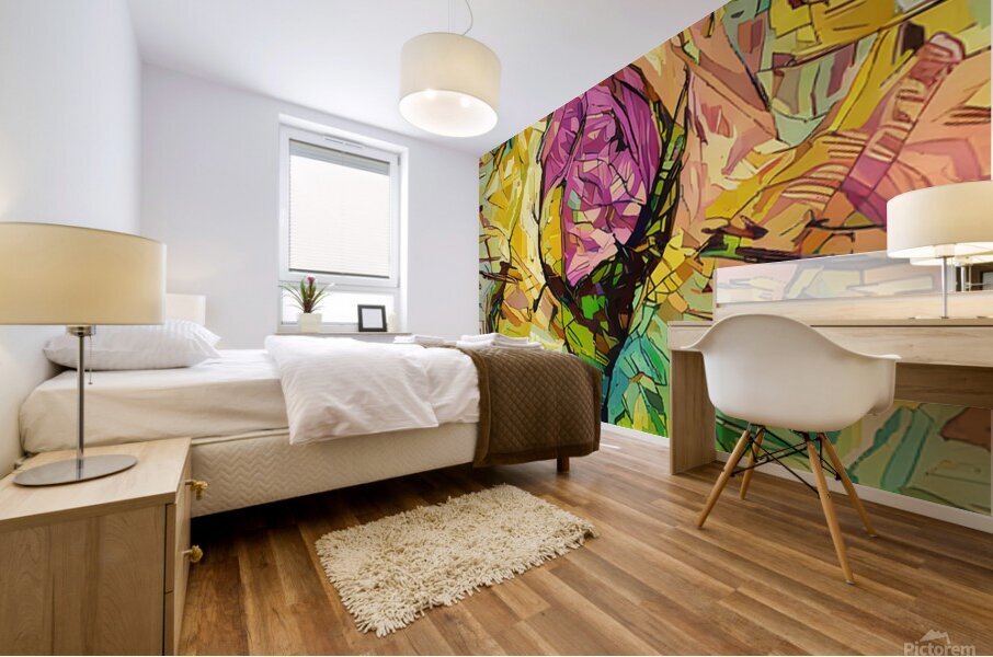 ArtXcl 042 rose abstract pixelated Mural print