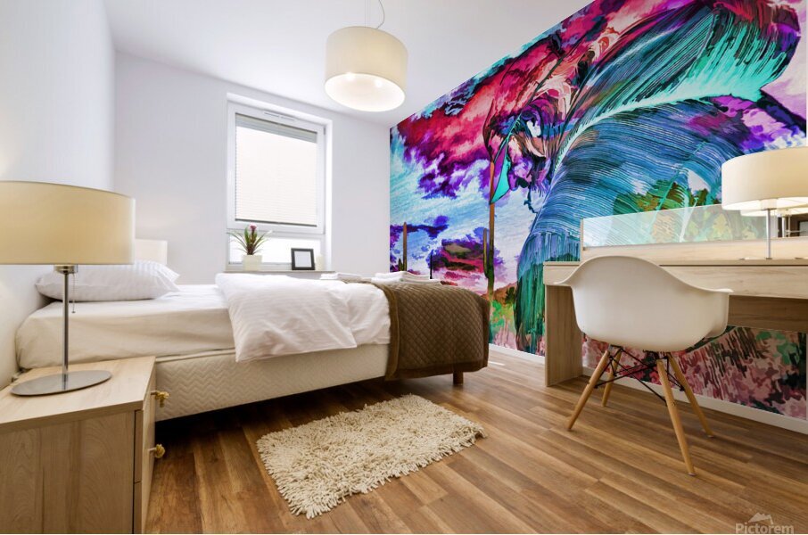 ArtXcl 075  surreal abstract man looking over desert Mural print