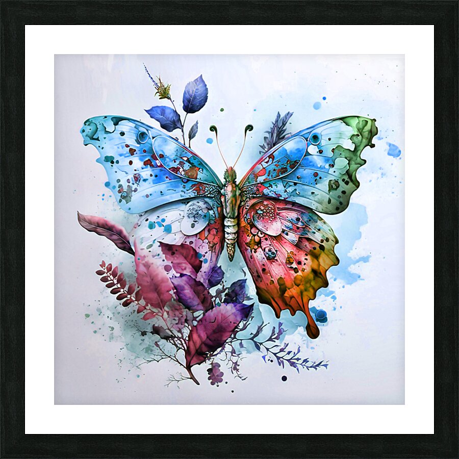 ArtXcl 132 Butterfly oil paint style Picture Frame Printing