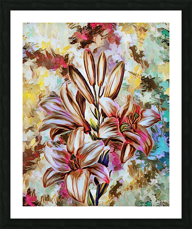 ArtXcl 138 Flowers oil paint style Picture Frame Printing