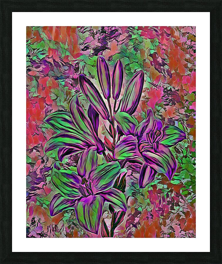 ArtXcl 139 Flowers oil pastel style Picture Frame Printing