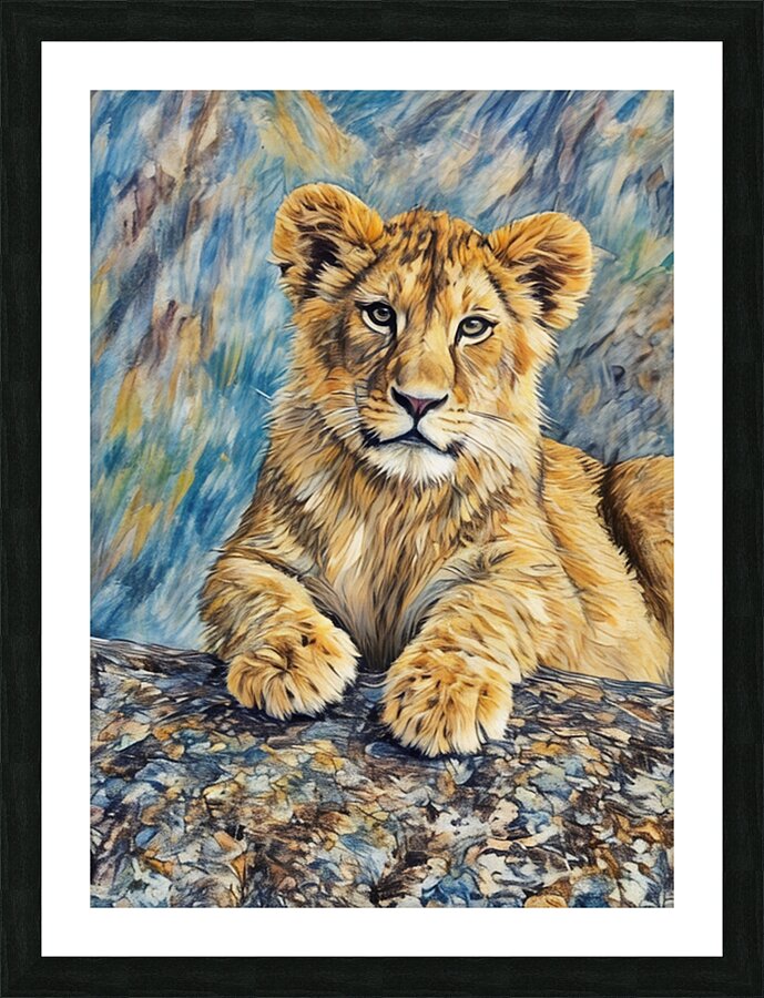 ArtXcl 199 Lion cub photo-art Picture Frame Printing
