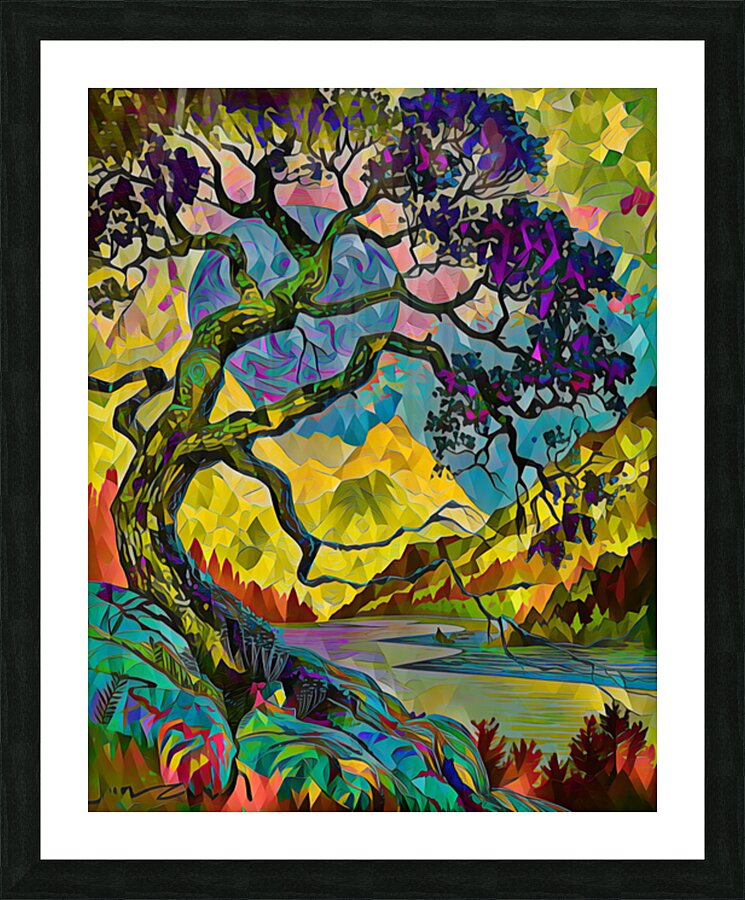 ArtXcl 053 twisted tree polyart Picture Frame Printing