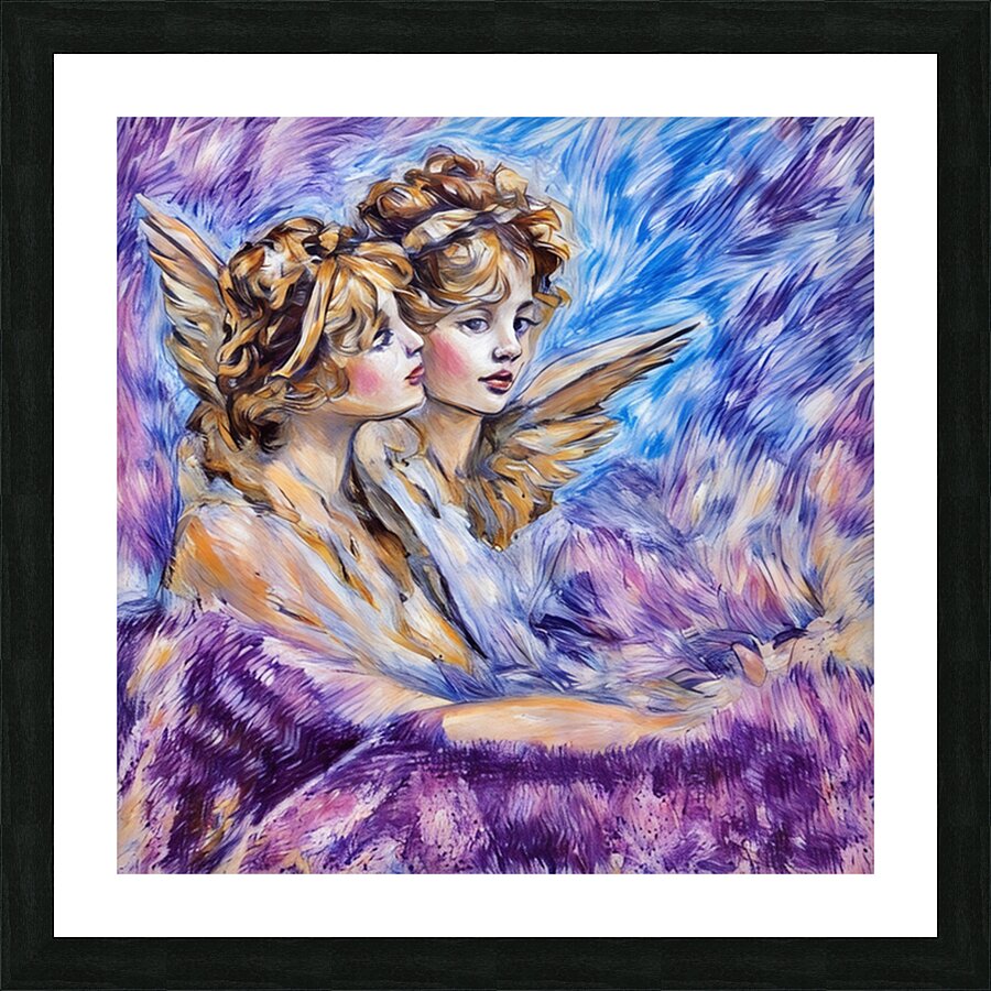 ArtXcl 178 two girls Vintage painting Picture Frame Printing